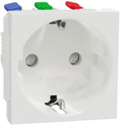 Schneider Electric Priza schuko 2M borne aut Schneider Noua Unica alb NU305718 (NU305718)