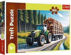Trefl PUZZLE TREFL 100 TRACTOR FORESTIER CU LEMNE (VIVA-16493) Puzzle