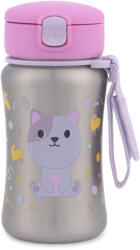 Skip Hop Besties Squad Cica Rozsdamentes Acél Itatópohár Szívószállal 350ml, BPA-Mentes Gyerek Kulacs 12 Hónapos Kortól