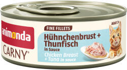 Animonda 24x60g animonda Carny Adult Fine Fillets csirkemell & tonhal szószban nedves macskatáp