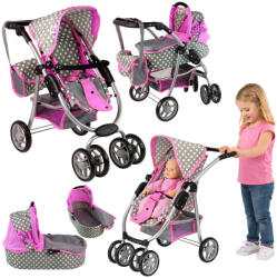 Alice Babababakocsi 2 az 1-ben hordtáska Pink Stars - simplyshop - 20 090 Ft