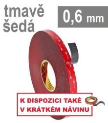 3M VHB 4646, gro. 0, 6 mm; gri închis bandă acrilică adezivă puternică cu până lauă fețe 19 mm x 33 m (7000072204)