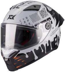 AXXIS Casca Axxis Fenix Cyberpunk - Integrală, alb lucios, ochelari soare incluși, ECE 22.06 (4364C48C410)