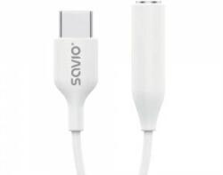 Savio Adapter USB Savio USB-C - Jack 3.5mm White (SAVAK-52)