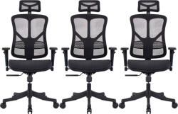 Mercury 3PACK GEMINI JNS-526 ergonómikus irodai szék, fekete (3 db)