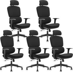Mercury 5PACK DAKOTA BLACK ergonómikus irodai szék, fekete (5 db)