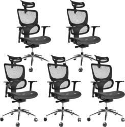 Mercury 5PACK LUNA JNS-101A ergonómikus irodai szék, fekete (5 db)