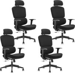 Mercury 4PACK DAKOTA BLACK ergonómikus irodai szék, fekete (4 db)