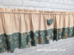  Irigy Hónaljmirigy fehér zöld bézs virágok pamut szív csipke 100/40 (firaneczka-24.pl)