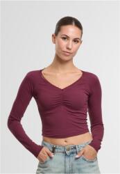 Urban Classics Ladies Short Lognsleeve Lace Shirt cherry