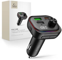 Tech-Protect CC07 FM Transmitter és Töltő - Fekete (CC07)