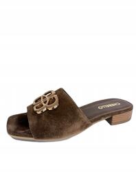 CheBello Flip-flop papucs CheBello 5028 bőr egyszerű díszítés velúr karamell 39 (5028)