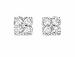 ElectraStore Cercei Tip Stud Silver Flower (C5015)