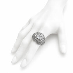 ElectraStore Inel Reglabil Cu Cristale Silver Heart (C5029)