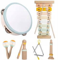 Bedee Montessori Zenei Gyerek Szett 6in1 Gyerek Fa Hangszerek (Kids MUZYCZNE ZESTAW DLA DZIECI )