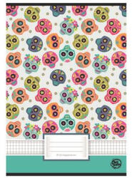 OPTISCHOOL Füzet, tűzött, A4, kockás, 32 lap, OPTISCHOOL, A4 "87-32", "Skull (NKOP8732S) - officepantry