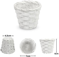  Bambusz kaspó fehér 7cm - kosarbolt