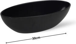  Fekete dekor tál 30x8, 5cm - kosarbolt