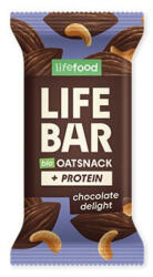 Lifefood Baton proteic de ovaz cu ciocolata, bio, 40g, Lifebar