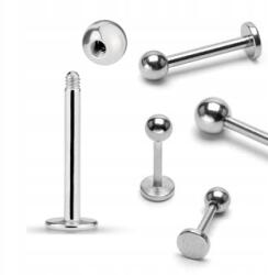  Steril Fülbevaló Labret Piercing Helix Lobe sebészeti acél fülbe 6 mm 1.2 mm