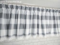  Kockás pamutvászon szürke fehér 200/50 (firaneczka-24.pl)