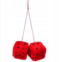  Fuzzy Dice Plüss kockák piros visszapillantó tükör medál
