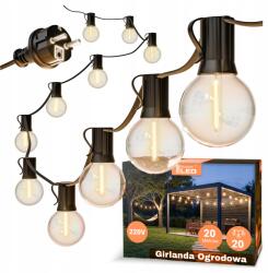 Smartled Kerti fényfüzér 20M 20X Led izzó 1W Lánc ajándék 2X E12 (Girlanda Świetlna 4452)