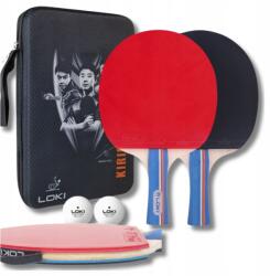 LOKI 2 Db Pingpong Ütő Páncélozott Huzat 2 Db Asztalitenisz Labda (ZESTAW 2x PALETKI i 2x PIŁECZKI DO PING PONGA)
