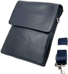  Geanta messenger barbati din piele ecologica, Culoare Neagra, 19.5x24x 3/6 cm