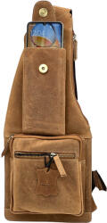  Geanta Crossbody Barbati Hunter Premium din Piele Naturala Maro: 46x19x 4cm