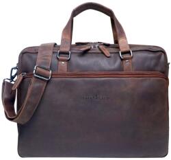  Servieta Barbati Greenwood® Dirk, Geanta Business pentru documente si Laptop, Travel, Piele Naturala, Handmade, 45x32x15 cm