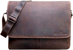  Geanta Barbati de Umar din piele naturala, Greenwood Leo®, Lucrata manual, Model Business Elegant, 39x28x9cm