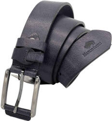  Curea pentru Barbati din Piele Autentica, Marco Lucci, Catarama Metalica, Latime 4 cm - Navy