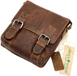  Borseta piele barbati Maro de Umar GreenWood® - Calitate Superioara, Dimensiuni: 18 x 18 x 6 cm