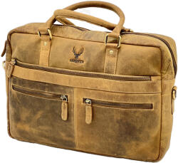 Geanta Barbati de Umar din Piele Naturala de Vanat, Hunter Brand, Mod Purtare: Mana, Umar, Crossbody, 40x30x11 cm