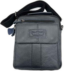  Borseta Barbati Neagra - Navy, Ruff Ryder Piele Naturala, 23 cm x 20 x 7.5 cm