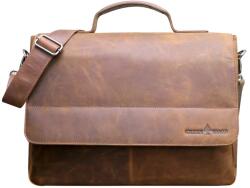  Geanta Barbati tip servieta din Piele Naturala Greenwood Lenn, Purtare Mana/Umar, Stil Business, 38x28x9 cm