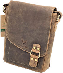  Borseta Piele de Vanat pentru Barbati: Brand HUNTER, Maro/Maro deschis, 20x24x6 cm
