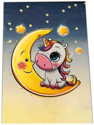  Pictura Pe Numere Copii - Unicorn pe Luna Carte de colorat