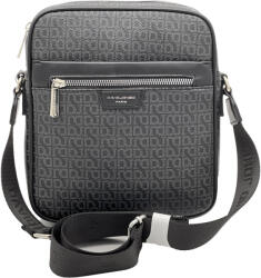  Borseta Barbateasca de Umar David Jones, 20x22x7 cm, Culoare Gri, Piele Ecologica, Impermeabila