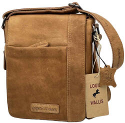  Geanta de Umar pentru Barbati din Piele Naturala, Louis Wallis, Lucrata Manual, Made in Germany, Protectie RFID, 24x25x5/7 cm