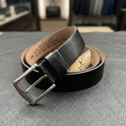  Curea Neagra Piele naturala Barbati: Hunter Brand, 4 cm Latime, Catarama Metalica