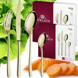 Gerlach 48 Db-os Evőeszköz Szett Fényes 12 Személyes Evőeszköz Szett Doboz Gerlach Múzsa Gold (5901035515253)