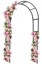 Bituxx Fém Virágos Pergola Kertbe 240cm Fekete Íves Kúszónövény (HD19556)