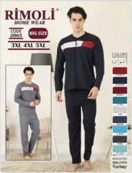 Rimoli Férfi nagy méretű pamut pizsama Világos szürke 2 3XL, 4XL. 5XL