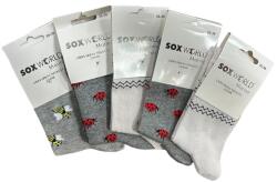 Soxworld Marina Női orrvarrás nélküli mintás zokni, 95 % pamut 5 % elasztán 5 pár Katica 39-41