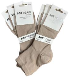 Soxworld Marina Félhosszú szárú sima férfi zokni 95 % pamut 5 % elasztán 6 pár Drapp 43-46