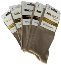 Soxworld Marina 95 % pamut 5 % elasztán férfi orrvarrás nélküli pamut zokni 5 pár Drapp 47-48