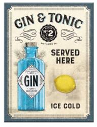 Nostalgic Art Germany Magnet 6 x 8cm - Gin ; Tonic Served Here - Gin Tonic Servit Aici (14405)