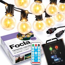 Focla Napelemes Kerti Füzér 25LED 2 ajándék 10m Napelemes Lámpa Távirányító (Girlanda SOLARNA 25LED)